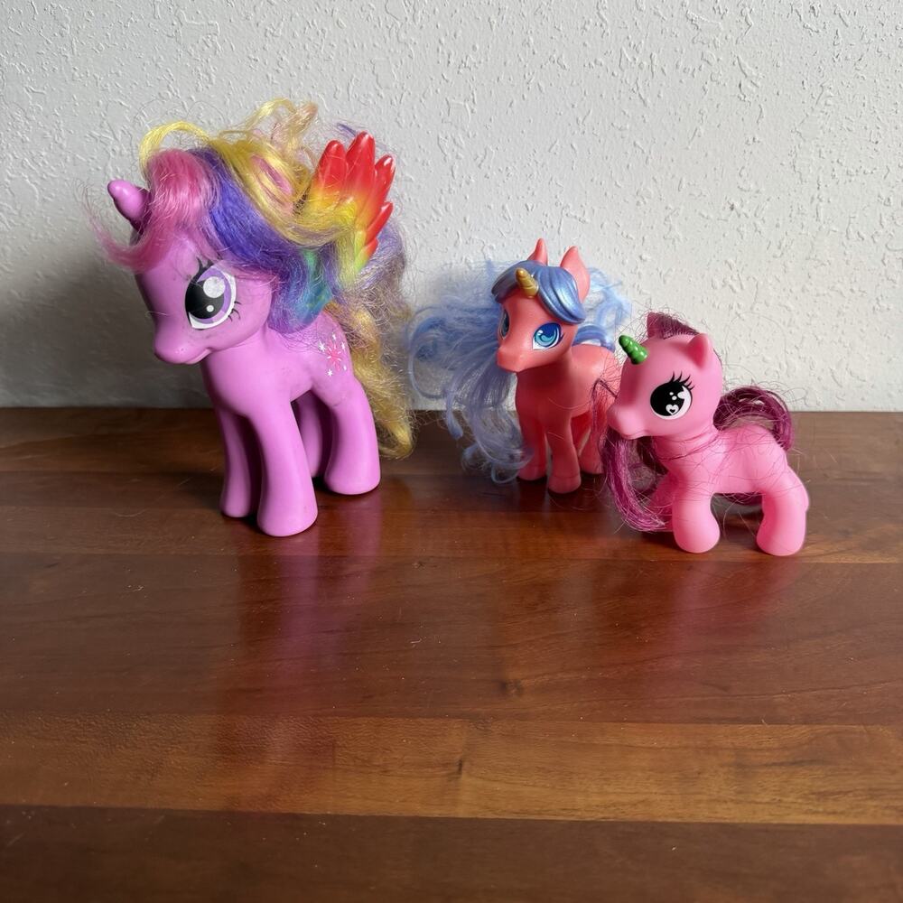 Hasbro My Little Pony Lot Of 3 2010, 2021 Small And Medium Sizes Unicorn Toys